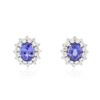Image 1 : 14KT White Gold 5.82 ctw Tanzanite and Diamond Earrings