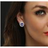 Image 3 : 14KT White Gold 5.82 ctw Tanzanite and Diamond Earrings