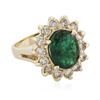 Image 4 : 14KT Yellow Gold 2.59 ctw Emerald and Diamond Ring