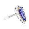 Image 2 : 14KT Two-Tone Gold 9.41 ctw GIA Certified Tanzanite and Diamond Ring