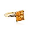 Image 2 : 14KT Yellow Gold 8.50 ctw Citrine and Diamond Ring