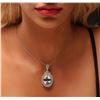 Image 1 : 14KT White Gold 17.88 ctw Aquamarine and Diamond Pendant With Chain