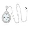 Image 3 : 14KT White Gold 17.88 ctw Aquamarine and Diamond Pendant With Chain