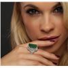 Image 5 : 14KT Two-Tone Gold 12.39 ctw Emerald and Diamond Ring
