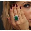 Image 6 : 14KT Two-Tone Gold 12.39 ctw Emerald and Diamond Ring
