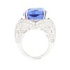 Image 6 : 18KT White Gold GIA Certified 20.48 ctw Tanzanite and Diamond Ring