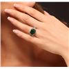 Image 2 : 14KT White Gold 4.40 ctw Emerald and Diamond Ring
