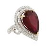 Image 4 : 14KT Two-Tone Gold 15.26 ctw Ruby and Diamond Ring