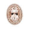 Image 3 : 14KT Rose Gold 10.42 ctw Morganite and Diamond Ring