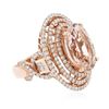 Image 4 : 14KT Rose Gold 10.42 ctw Morganite and Diamond Ring