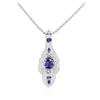 Image 4 : 18KT White Gold 5.72 ctw Tanzanite and Diamond Necklace