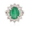 Image 3 : 14KT White Gold 2.97 ctw Emerald and Diamond Ring