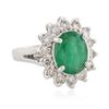 Image 4 : 14KT White Gold 2.97 ctw Emerald and Diamond Ring