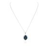 Image 3 : 14KT White Gold 21.43 ctw Blue Topaz and Diamond Pendant With Chain