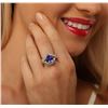 Image 1 : 14KT White Gold 5.47 ctw Tanzanite and Diamond Ring