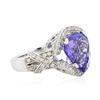 Image 4 : 14KT White Gold 5.47 ctw Tanzanite and Diamond Ring