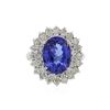 Image 1 : 14KT White Gold 4.02 ctw Tanzanite and Diamond Ring