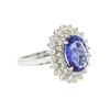 Image 2 : 14KT White Gold 4.02 ctw Tanzanite and Diamond Ring