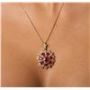 Image 1 : 14KT Yellow Gold 3.98 ctw Ruby and Diamond Pendant with Chain