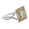 Image 2 : 14KT White Gold 2.02 ctw Diamond and Yellow Sapphire Ring