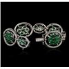 Image 7 : 14KT White Gold 14.01 ctw Emerald and Diamond Bracelet