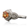 Image 2 : 14KT White Gold 1.35 ctw Orange Sapphire and Diamond Ring