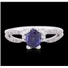 Image 3 : 18KT White Gold 1.27 ctw Sapphire and Diamond Ring