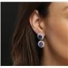 Image 1 : 14KT White Gold 10.92 ctw Tanzanite and Diamond Earrings