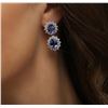 Image 2 : 14KT White Gold 10.92 ctw Tanzanite and Diamond Earrings