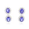 Image 3 : 14KT White Gold 10.92 ctw Tanzanite and Diamond Earrings