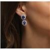Image 5 : 14KT White Gold 10.92 ctw Tanzanite and Diamond Earrings