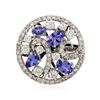 Image 3 : 14KT White Gold 1.67 ctw Tanzanite and Diamond Ring