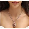 Image 5 : 14KT Rose Gold GIA Certified 32.00 ctw Morganite and Diamond Pendant With Chain