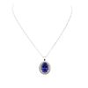 Image 3 : 14KT White Gold GIA Certified 19.08 ctw Tanzanite and Diamond Pendant With Chain