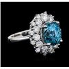 Image 4 : 14KT White Gold 5.21 ctw Topaz and Diamond Ring