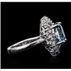 Image 6 : 14KT White Gold 5.21 ctw Topaz and Diamond Ring