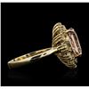 Image 7 : 14KT Yellow Gold 3.24 ctw Morganite and Diamond Ring