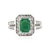 Image 3 : 14KT White Gold 1.60 ctw Emerald and Diamond Ring
