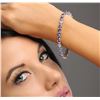 Image 1 : 14KT White Gold 13.50 ctw Tanzanite and Diamond Bracelet