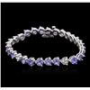Image 3 : 14KT White Gold 13.50 ctw Tanzanite and Diamond Bracelet