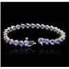 Image 7 : 14KT White Gold 13.50 ctw Tanzanite and Diamond Bracelet