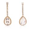 Image 3 : 14KT Rose Gold 10.66 ctw Morganite and Diamond Earrings