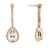 Image 4 : 14KT Rose Gold 10.66 ctw Morganite and Diamond Earrings