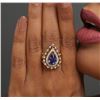 Image 5 : 14KT Yellow Gold 1.69 ctw Tanzanite and Diamond Ring