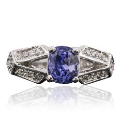 14KT White Gold 2.15 ctw Sapphire and Diamond Ring