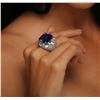 Image 5 : 18KT White Gold GIA Certified 19.06 ctw Tanzanite and Diamond Ring