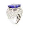 Image 6 : 18KT White Gold GIA Certified 19.06 ctw Tanzanite and Diamond Ring