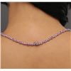 Image 6 : 14KT White Gold 14.08 ctw Pink Sapphire and Diamond Necklace