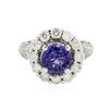 Image 3 : 14KT White Gold 2.23 ctw Tanzanite and Diamond Ring