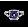 Image 3 : 14KT White Gold 2.90 ctw Sapphire and Diamond Ring